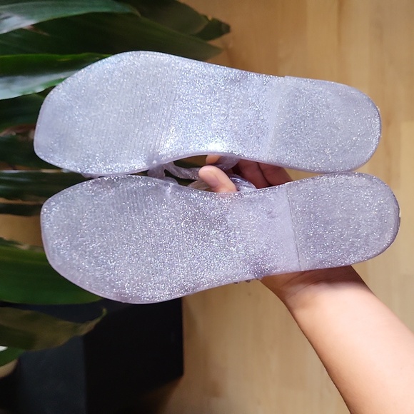 Schultz Sparkly Pool Sandals Cassia Jelly Flats - Picture 3 of 5